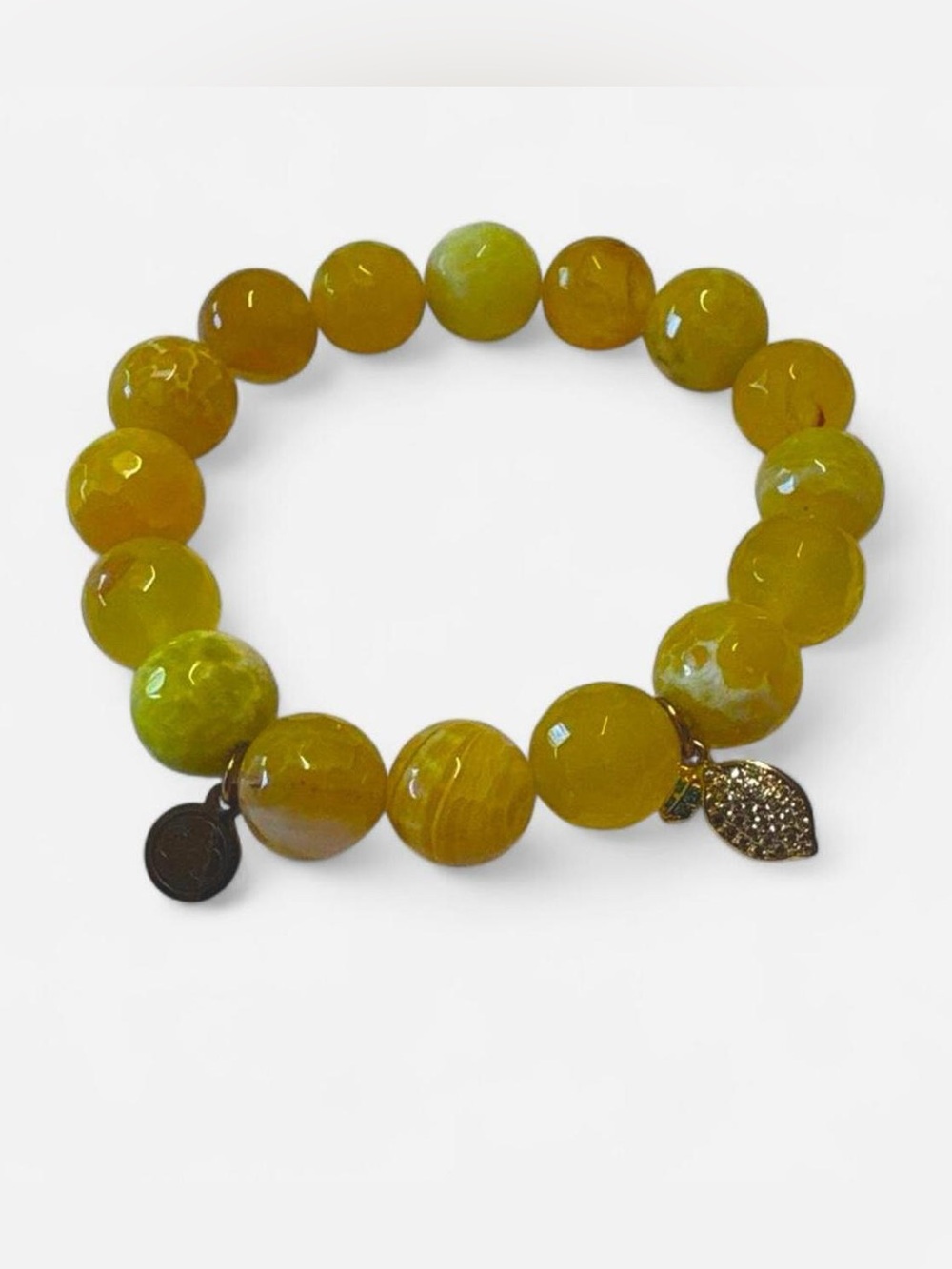 Oriana Lamarca Designs YELLOW AGATE WITH PAVÉ LEMON PENDANT Bracelet